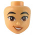 Mini Doll, Head Friends with Black Eyebrows, Reddish Brown Eyes, Nougat Lips, and Dark Orange Lopsided Open Mouth Smile with Teeth Pattern : {умерен тан}