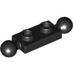 Plate, Modified 1 x 2 with Tow Balls on Ends: {черен}