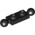 Plate, Modified 1 x 2 with Tow Balls on Ends: {черен}