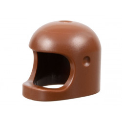 Minifigure, Headgear Helmet Space / Town with Thick Chin Strap - with Visor Dimples (Reissue with Top Dimple): {червеникаво-кафяв}