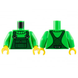 Torso Sweater Collar, Dark Green Overalls, Silver Clasps and Button Pattern / Bright Green Arms / Yellow Hands: {ярко зелен}