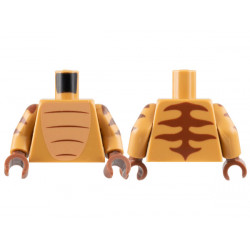 Torso Nougat Chest, Reddish Brown Stripes Pattern / Medium Nougat Arms with Reddish Brown Stripes Pattern / Reddish Brown Hands: {умерен нуга}