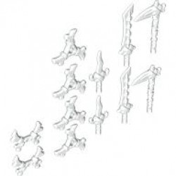 ACCESSORIES, SWORD, NO. 5, Weapon Pack Bone Sickles, Swords, Hooks, and Shuriken Throwing Stars, 12 in Bag (Multipack): {бял}