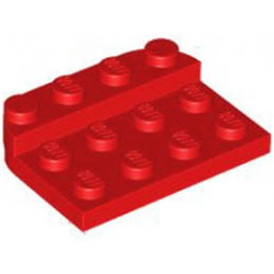 Plate, Round 3 x 4 x 2/3, Raised 1 x 4: {ярко червен}
