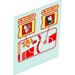 Glass for Window 1 x 6 x 6 Flat Front with Bright Light Yellow, Red, and White GPS Map Screen, Cat, and Popcorn Pattern: {прозрачно светло син}