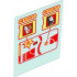 Glass for Window 1 x 6 x 6 Flat Front with Bright Light Yellow, Red, and White GPS Map Screen, Cat, and Popcorn Pattern: {прозрачно светло син}
