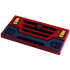 Tile 2 x 4 with Yellow Headlights, Black Grille with Silver Fire Logo Badge, and Dark Bluish Gray Bumper Pattern: {ярко червен}