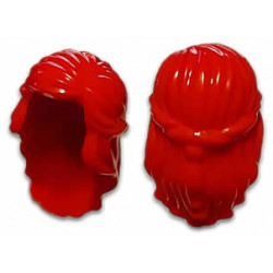 Minifigure, Hair Female Mid-Length with Braid Around Sides: {ярко червен}