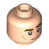 Minifigure, Head Dual Sided Dark Brown Eyebrows, Medium Nougat Cheek Lines and Chin Dimple, Neutral / Smirk with Open Mouth Pattern - Hollow Stud : {светло нуга}