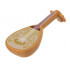 Minifigure, Utensil Musical Instrument, Lute with Dark Red Neck, White Strings, and Tan Body with Gold Filigree Trim Pattern: {умерен нуга}