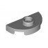 PLATE 1X2, 1/2 CIRCLE, W/ 1 KNOB: {умерено каменно сив}
