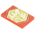 Tile 2 x 3 with White Ninja, Force Field, and Fire on Lime Background with Gold Trim Pattern (Ninjago Resilience Banner): {ярко червен}