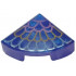 Tile, Round 1 x 1 Quarter with Metallic Light Blue, Gold, and Metallic Pink Feathers Pattern: {прозрачен виолетов опал}