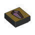 Tile 1 x 1 with Metallic Pink and Copper Crystal on Gold Background with Sparkles Pattern: {черен}