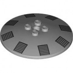 Dish 6 x 6 Inverted (Radar) - Solid Studs with Dark Bluish Gray and Black TIE Bomber Clamps Pattern: {умерено каменно сив}