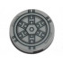 Tile, Round 2 x 2 with Bottom Stud Holder with Black SW TIE Bomber Pattern: {умерено каменно сив}