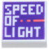 Tile 1 x 1 with Groove with Pixelated SPEED OF LIGHT and Coral Broken Line on Dark Purple Background Pattern: {бял}