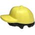Minifigure, Hair Combo, Hair with Hat, Short Tousled Hair with Molded Bright Light Yellow Ball Cap Pattern: {черен}