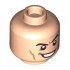 Minifigure, Head Dual Sided Black Eyebrows, Medium Nougat Cheek Lines and Dimples, Lopsided Open Mouth Smile / Breathing Apparatus Pattern - Hollow Stud : {светло нуга}