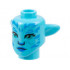 Minifigure, Head, Modified Alien Navi with Dark Turquoise Eyes, Dark Azure Markings, Silver Spots, Blue Lips, Neutral Pattern: {умерено небесносин}