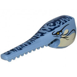 Skimwing Head Jaw Upper with Tan Face, Gold Eyes, and Dark Blue Scales Pattern: {пясъчно син}