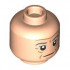 Minifigure, Head Dual Sided Dark Bluish Gray Eyebrows, Medium Nougat Age Lines, Neutral / Angry with Bright Light Yellow Teeth Pattern - Hollow Stud : {светло нуга}
