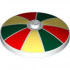 Dish 4 x 4 Inverted (Radar) with Solid Stud with Dark Green, Red, and Bright Light Yellow Stripes Pattern: {бял}