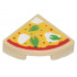 Tile, Round 1 x 1 Quarter with Pizza Slice with Green Basil Leaves and White Mozzarella Cheese Pattern: {тухлено жълт}