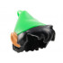Minifigure, Hair Combo, Hair with Hat, Messy with Molded Bright Green Pointed Hat with Feather and Printed Nougat Pointed Ears Pattern : {черен}
