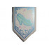 Tile, Modified 2 x 3 Pentagonal with Light Aqua Shoe Cinderella Glass Slipper with Metallic Light Blue Border and Metallic Pink Sparkles Pattern : {бял}