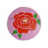 Tile, Round 2 x 2 with Bottom Stud Holder with Red Rose, Bright Green Leaves, Bright Light Yellow Heart and Metallic Pink Stars Pattern : {светло пурпурен}