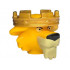 Minifigure, Head, Modified Lion with Molded Gold Crown and Printed Eyes, Black Nose and Tan Muzzle and Beard Pattern: {огнено жълто-оранжев}