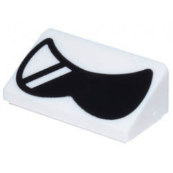 Slope 30 1 x 2 x 2/3 with Black Sunglasses with Reflections Pattern (Super Mario Cooligan Eyes): {бял}