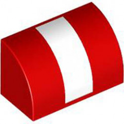 BRICK 1X2, OUTSIDE HALF BOW, NO. 17: {ярко червен}
