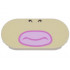 Tile, Round 2 x 4 Oval with Dark Brown Nostrils, Bright Pink Lips, and Dark Pink Closed Mouth Pattern (Super Mario Wendy Lower Face) : {тухлено жълт}