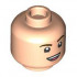 Minifigure, Head Dual Sided Dark Brown Eyebrows, Nougat Dimples, Open Mouth Smile with Teeth and Tongue / Wink Right Pattern - Hollow Stud : {светло нуга}