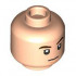 Minifigure, Head Dual Sided Dark Brown Eyebrows, Nougat Chin Dimple, Neutral / Surprised with Open Mouth with Teeth and Tongue Pattern - Hollow Stud : {светло нуга}