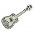 Minifigure, Utensil Musical Instrument, Guitar Acoustic with Tuning Knobs with Silver Strings, Skull and Dark Blue and Gold Ornaments Pattern : {бял}