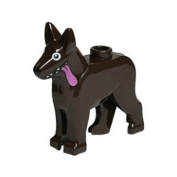 Dog, Alsatian / German Shepherd with White Eyes, Black Nose and Dark Pink Tongue Pattern (Dante): {тъмно кафяв}