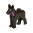 Dog, Alsatian / German Shepherd with White Eyes, Black Nose and Dark Pink Tongue Pattern (Dante): {тъмно кафяв}