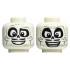 Minifigure, Head Dual Sided Alien Mask Silver Eyebrows, Dots and Lines, Black Nose and Moustache, Open Mouth Smile / Large Smile and Eyes Pattern - Vented Stud : {бял}