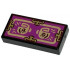 Tile 1 x 2 with Groove with Gold Shapes, Nougat Border and Minifigure Hands with Dark Red Eyes on Magenta Background Pattern (Dr Facilier Fortune Card) : {черен}