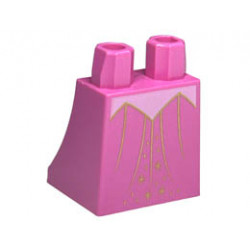 Lower Body, Skirt with Bright Pink Pointed Shape and Gold Lines and Stars Pattern: {ярко пурпурен}
