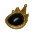 Minifigure, Headgear Tiara / Crown with 5 Points with Black Dome Top Pattern: {топло златист}