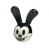 Minifigure, Head, Modified Rabbit with Molded Black Rounded Ears and Printed Black Eyes and Mouth with Red Tongue Pattern (Oswald): {бял}
