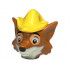 Minifigure, Head, Modified Fox with Molded Yellow Hat with Hole and Printed Black and White Eyes with Nougat Outline, Nose, Muzzle and Beard Pattern : {тъмно оранжев}