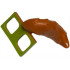 Minifigure Costume Tail Fluffy with Lime Hips Attachment Pattern: {тъмно оранжев}