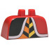 Lower Body, Skirt Wide with Side Hoops (Panniers) with Orange, Yellow and Black Stripes and White Dress Trim Pattern: {ярко червен}