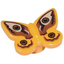 Butterfly with Stud Holder with Medium Nougat, Tan, and Reddish Brown Wings Pattern: {огнено жълто-оранжев}