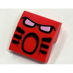 Slope, Curved 2 x 2 x 2/3 with Tahu Mask and Dark Pink Eyes Pattern: {ярко червен}
